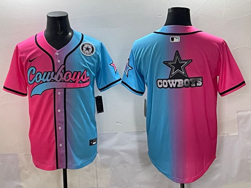 Men 2025 Dallas Cowboys Blank Blue pink Nike Limited NFL Jersey style 0015->dallas cowboys->NFL Jersey